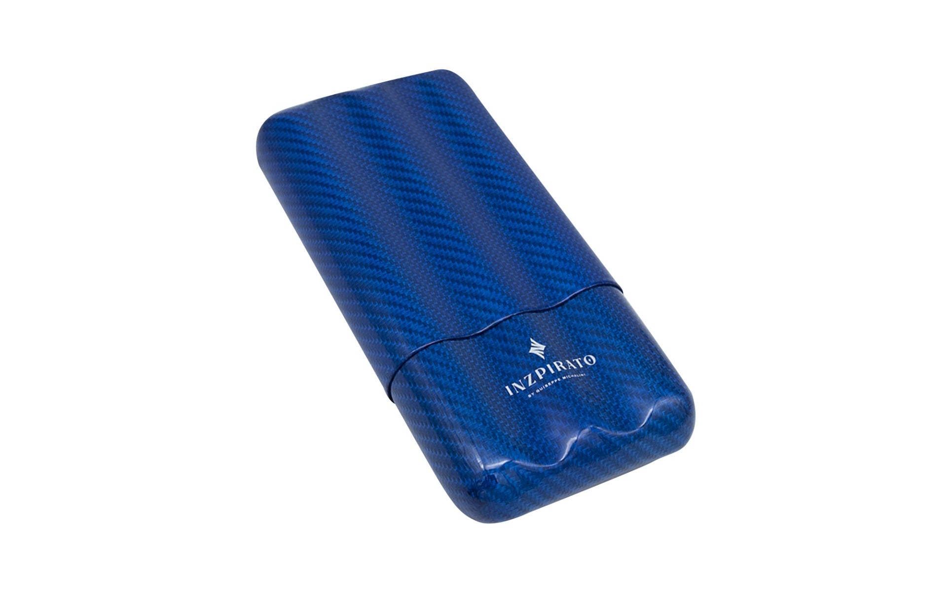 Inzpirato Fibra Carbono 3-Cigar Case- Blue