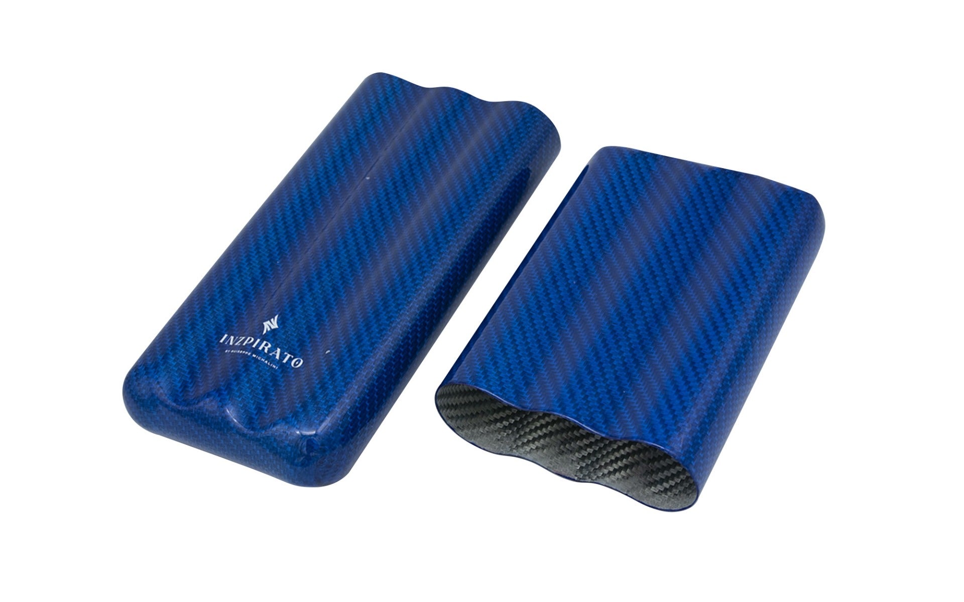 Inzpirato Fibra Carbono 3-Cigar Case- Blue