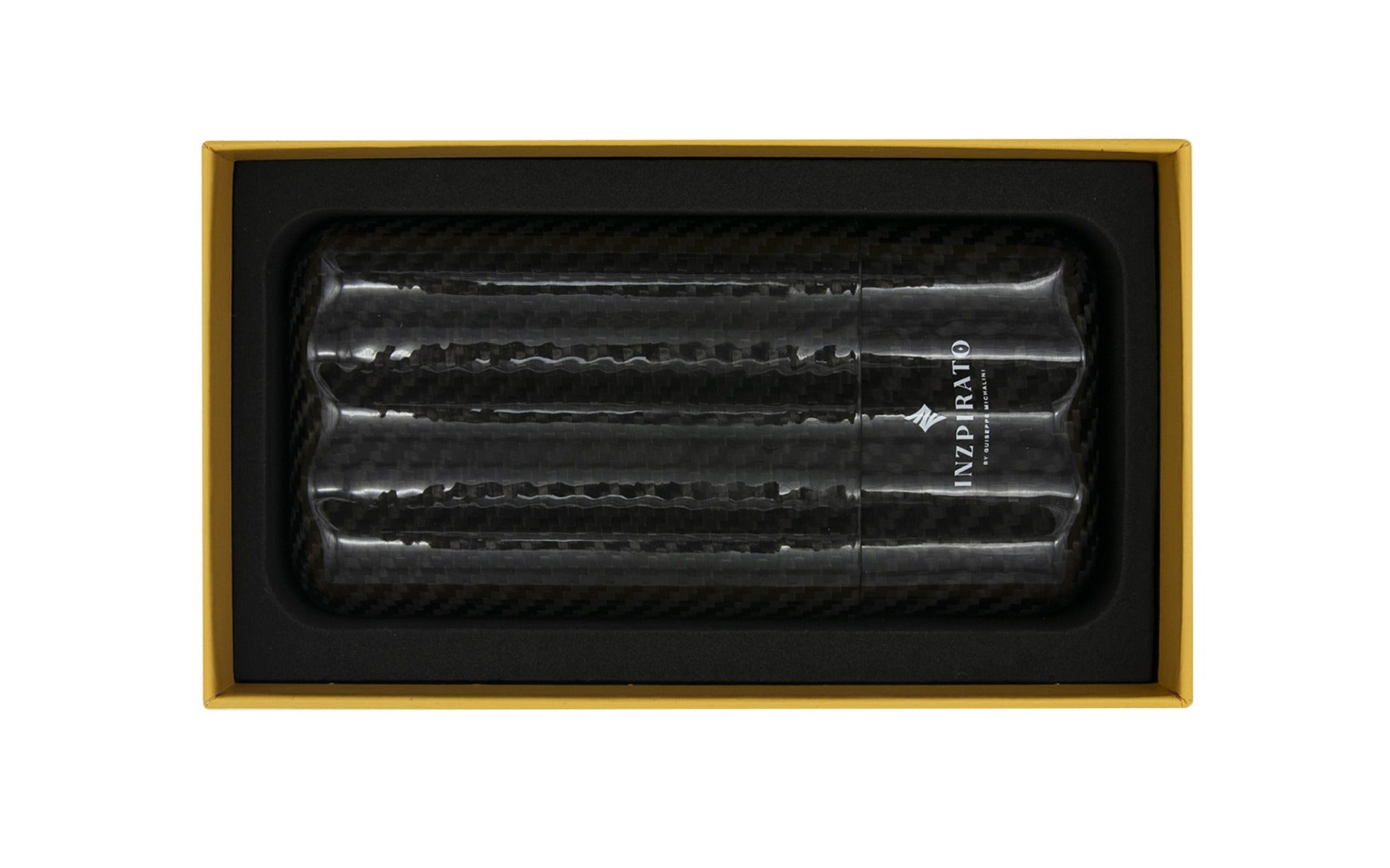 Inzpirato Fibra Carbono 3-Cigar Case- Black