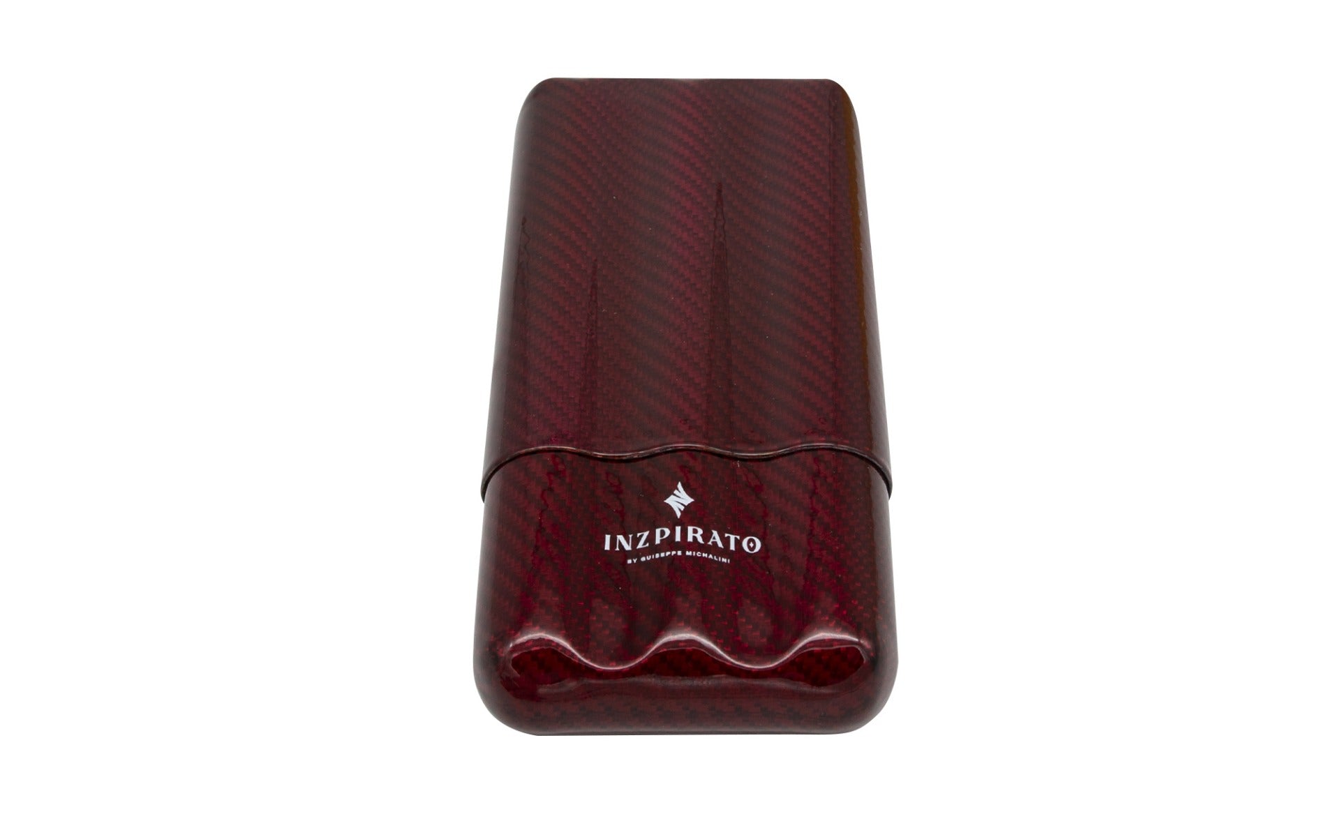Inzpirato Fibra Carbono 3-Cigar Case- Red