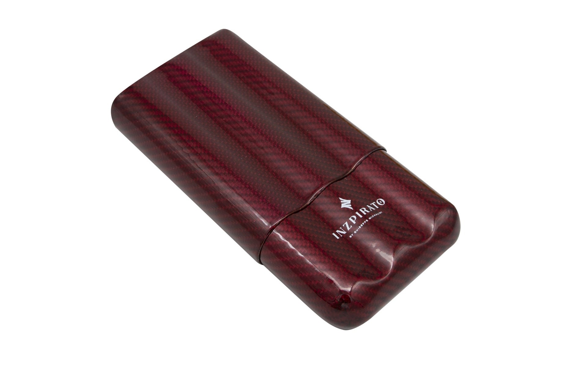 Inzpirato Fibra Carbono 3-Cigar Case- Red