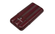 Inzpirato Fibra Carbono 3-Cigar Case- Red