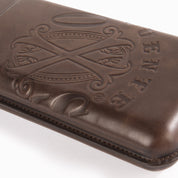 Fuente The OpusX Society OXS Spanischer Nobuk Leder 3 Zigarrenetui - Braun